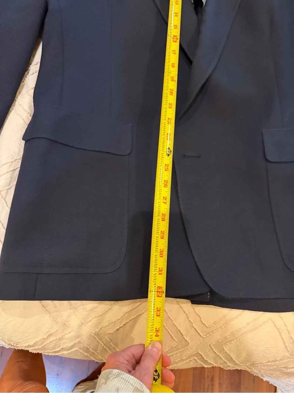 Hart Schaffner Marx Navy Blue Single-Breasted Sport Coat